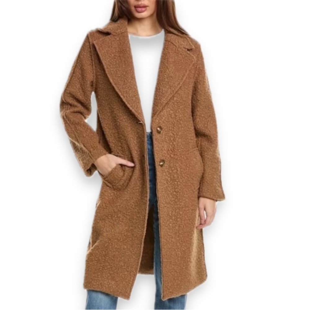 Oat New York Single Breast Camel Brown Boucle Jacket Women’s Size M